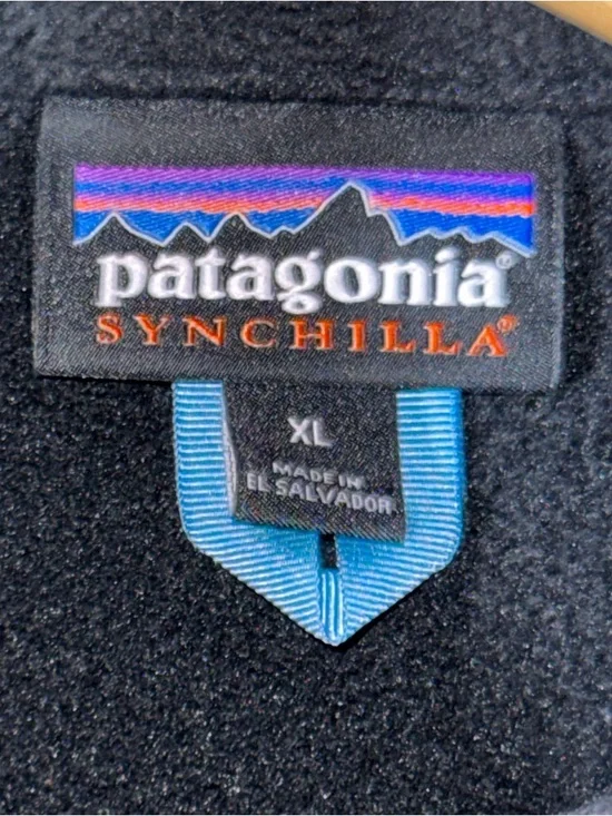 Patagonia Synchilla Vest Mens XL Black Fleece Full Zip Chest Pocket Outdoor - Picture 3 of 7
